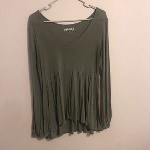 Olive green flow top